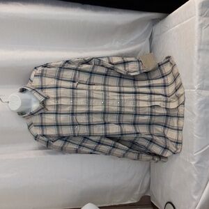 ROPER MENS 3XLT WESTERN  PEARL SNAP BLUE PLAID LONG SLEEVE SHIRT